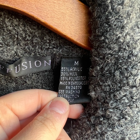 Vintage I.B Diffusion size M wool buttoned‎ down grey long sleeve cardigan - Picture 6 of 12